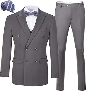 Costume rayé coupe cintrée pour hommes 3 pièces bal de fin
