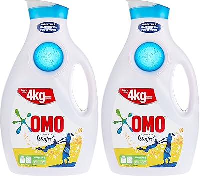 Détergent à lessive liquide omo touch of comfort - 2 litres