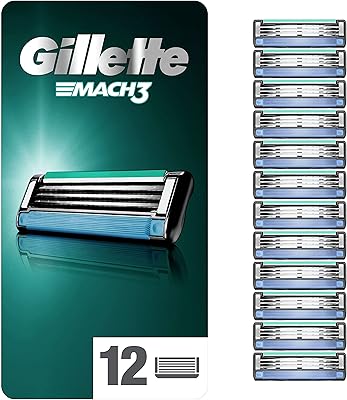 Lames de rasoir pour hommes gillette mach 3, paquet de 12 lames rechargeables