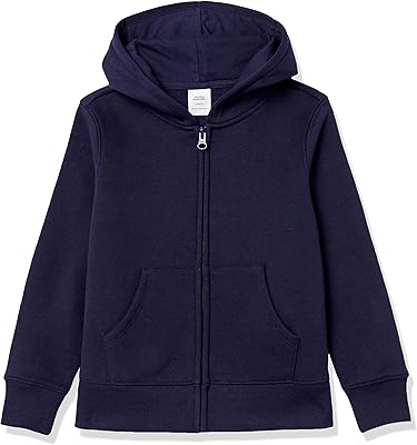 Sweat à capuche zippé pour fille amazon essentials, bleu marine, taille l