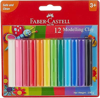 Pâte à modeler fiber-castell 200 g, 12 couleurs x 16,5 g