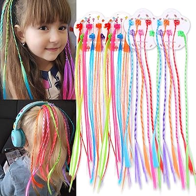 Extensions de cheveux pour enfants avec pinces à cheveux, pinces à cheveux tressées