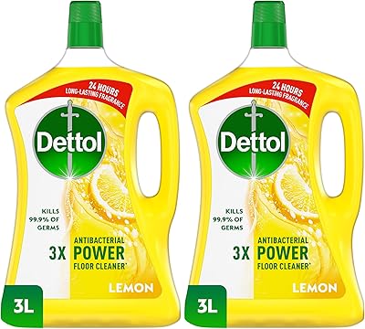 Dettol nettoyant antibactérien puissant pour sols au parfum de citron, 3 litres, paquet