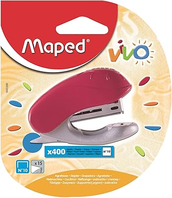 Mini agrafeuse mapd vivo n degree 10 avec 400 agrafes, couleur aléatoire.