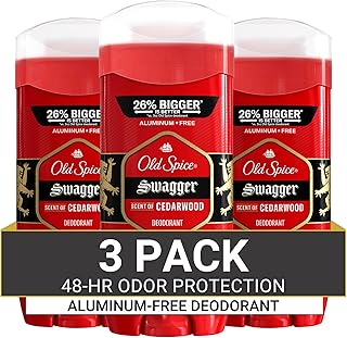 Déodorant pour hommes sans aluminium old spice, parfum swagger, 107 g, paquet