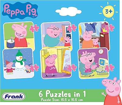 Puzzle 6 en 1 frank peppa pig pour les enfants âgés de 3