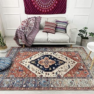 Tapis traditionnel persan au design floral, couleur rouge, facile à nettoyer, doux, adapté