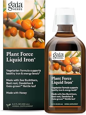 Supplément de fer liquide gaia herbs plantforce 250 ml - soutient les niveaux