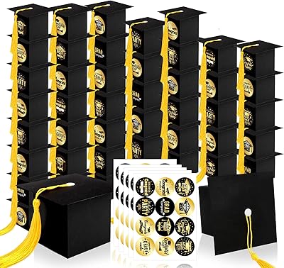 60 pièces casquettes de remise de diplôme boîte à bonbons coffrets cadeaux