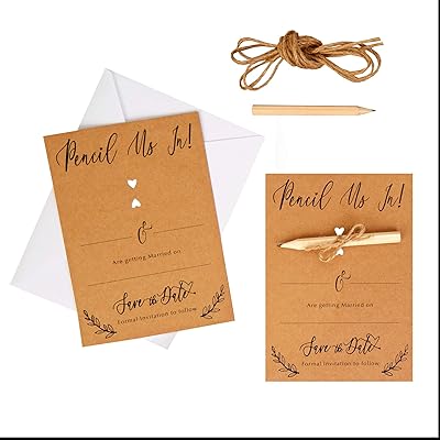 Niviti 775837 cartes coeurs & kraft - 10 packs save the date, kraft