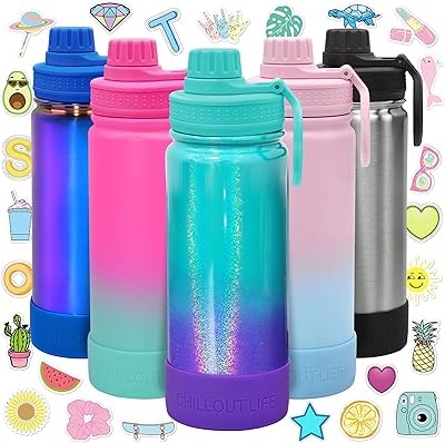 Bouteille d'eau isotherme pour enfants shellout life de 17 oz avec couvercle