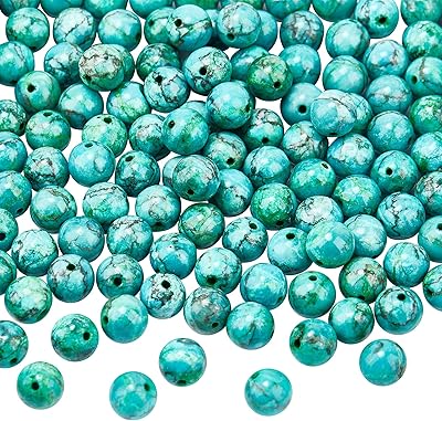 En perles environ 120 pièces de turquoise naturelles 1 boîte rondes en vrac