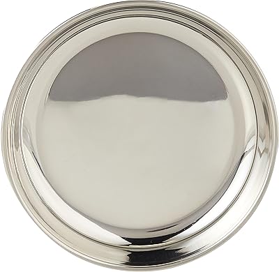 Assiette latérale en acier raj, 19,5 cm, argent, rp0009, 1 pièce