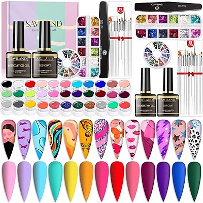 Safy land lot de 56 vernis à ongles gel avec 36