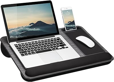 La table de bureau lapgear home office pro comprend un repose-poignet un tapis