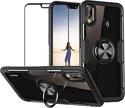 Coque de protection huawei p20 lite/nova 3e avec verre trempé, silicone souple