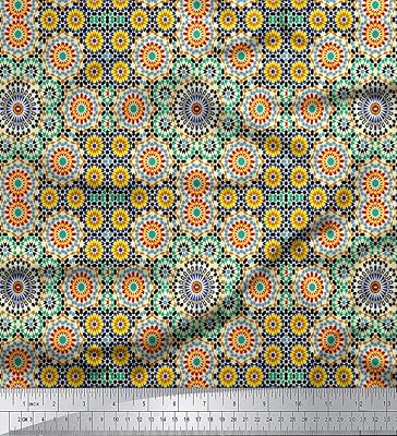 Soimoi clothing made 58" wide twill 58" imprimé mosaïque multicolore du mètre. Diaytar : L'e-commerce accessible à tous les Sénégalais