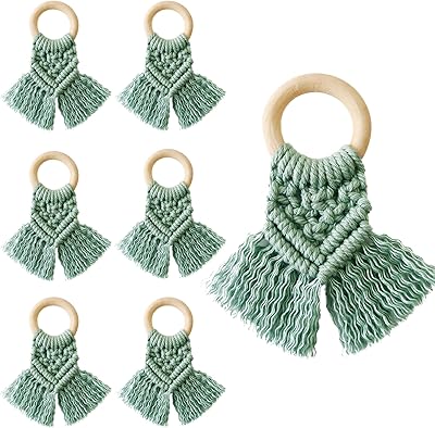 Ensemble de ronds de serviette en macramé de coton tissé à la main