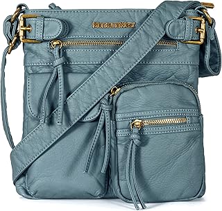 Sac à bandoulière multi-poches en cuir lavé doux montana west pour femme, sacs