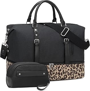 Sac de voyage weekender pour femme, sac fourre-tout en cuir pu, sac