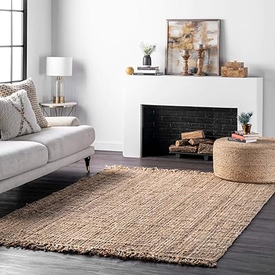 Tapis nulum tissé à la main en jute naturel de la collection natura