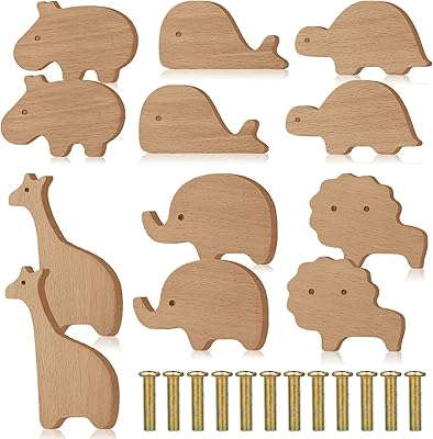 Boutons d'armoire en bois animaux kinclay boutons de garde-robe décoratifs avec vis