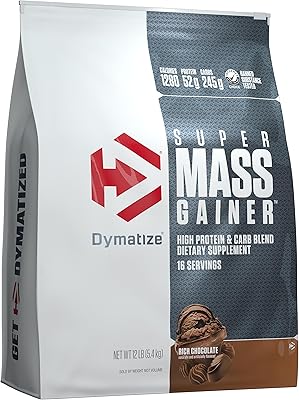 Poudre de protéine dymatize super mass gainer 1280 calories 52 g
