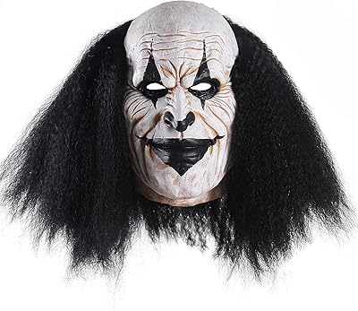 Masque de clown effrayant pour adultes masques de joker effrayants pour halloween (noir)