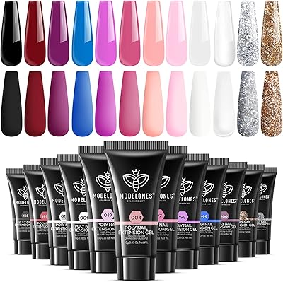 Poly nail gel lot de 12 ongles en gel brillant