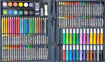 Kit de dessin pour écoliers ensemble d'art 168 pièces comprenant des crayons