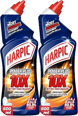 Nettoyant pour toilettes harpic power plus original, 10 fois plus puissant, capacité 495
