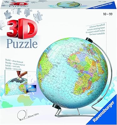 Puzzle 3d ravensberger globe terrestre sur support en forme de v pour adultes