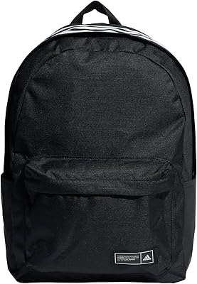 Sac à dos classique à trois bandes, noir/blanc, taille unique, sac à dos
