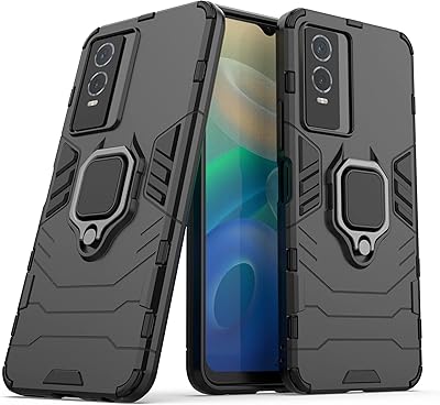 Housse de protection hybride résistante aux chocs avec béquille pour vivo y76s/y76 5g/y74s