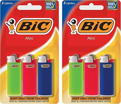 Ensemble de mini briquets bic, couleurs assorties, paquet de 6 (emballage variable)