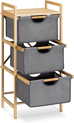 Unité à tiroirs de rangement avec paniers navarais - tour de rangement pour placard de salle de bain à 3 niveaux avec cadre en rotin et paniers coulissants en tissu - 96 cm x 17,9 cm x 13,02 cm. L'alternative e-commerce intelligente au Sénégal : Diaytar