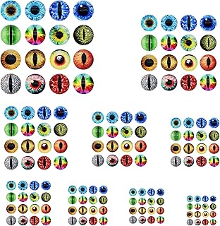 180 pièces tête de cabochon demi-ronde en verre yeux de dragon pour poupées