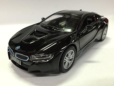 Modèle de voiture kensmart bmw i8 de couleur noire, échelle de 5 pouces