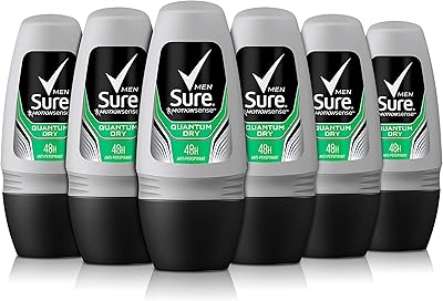 Sure quantum dry déodorant protection 48 heures anti-transpirant et anti-odeur avec technologie roll-on