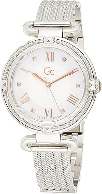 Montre analogique gc pour femme avec mouvement à quartz et bracelet en acier