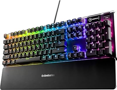 Clavier de jeu mécanique steel series apex écran oled intelligent port usb