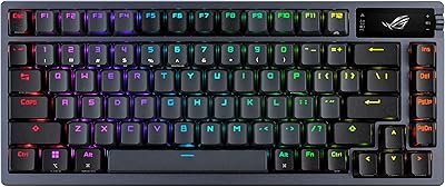 Clavier de jeu sans fil rog azoth 75 personnalisé avec écran