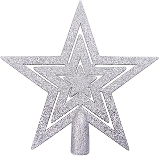 Ornement de sommet d'arbre de noël à paillettes de 20 cm pour décoration