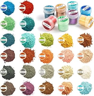 Poudre de mica pour résine époxy pigment 24 couleurs perlée