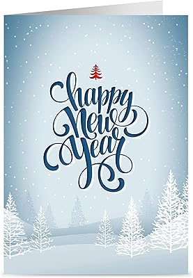 Cartes de bonne année - ligne jade simple - blanc hivernal 5" x