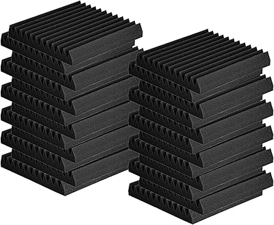 24 pièces de mousse acoustique insonorisée panneau de cale en carreaux muraux
