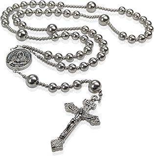 Perles en bois catholiques de la première guerre mondiale, chapelet en acier inoxydable, rosario catolicos para hombre antique, guerrier en acier, chapelet tactique avec sept médailles crucifix soro. Diaytar : Parce que bien acheter, c'est économiser