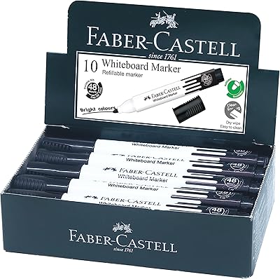 Marqueur pour tableau blanc faber-castell grip avec pointe ronde 10 pièces
