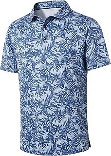 Chemises de golf à manches courtes avec technologie dri-fit pour hommes avec imprimé