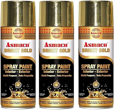Peinture en aérosol asmaco glitter gold 400 ml écologique, paquet de 3, peinture